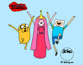 Dibujo Jake, Princesa Chicle y Finn pintado por oripawa