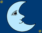 Dibujo Luna 1 pintado por azulina