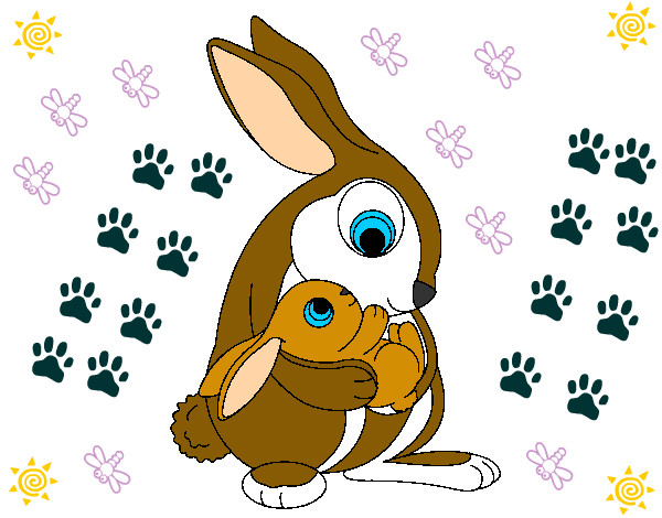 Dibujo Madre conejo pintado por Maxpaint