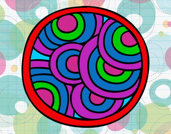 Dibujo Mandala circular pintado por minnieguay