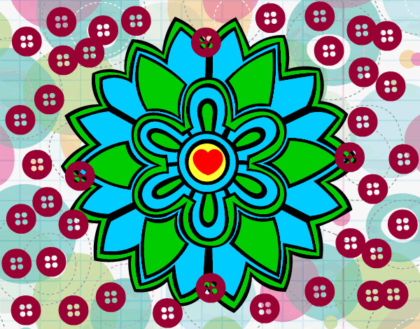 Dibujo Mándala con forma de flor weiss pintado por alex78