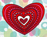 Dibujo Mandala corazón pintado por aruu
