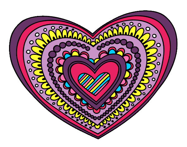 Dibujo Mandala corazón pintado por feersuper