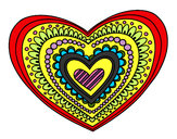 Dibujo Mandala corazón pintado por kemaya