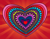 Dibujo Mandala corazón pintado por vale_barto