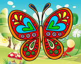 Dibujo Mandala mariposa pintado por JAVIGUILLE