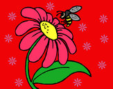 Dibujo Margarita con abeja pintado por LORENSSS