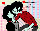 Dibujo Marshall Lee y Marceline pintado por kasane 