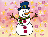 Dibujo Muñeco de nieve con sombrero pintado por karen852