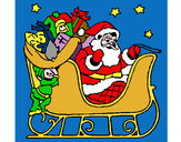 Dibujo Papa Noel en su trineo pintado por fitopaez
