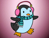 Dibujo Pingüino con bufanda pintado por davitd