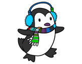 Dibujo Pingüino con bufanda pintado por emersonito