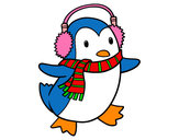 Dibujo Pingüino con bufanda pintado por julia2