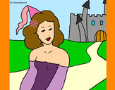 Dibujo Princesa y castillo pintado por emylse