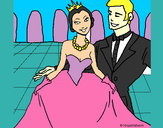 Dibujo Princesa y príncipe en el baile pintado por sadith