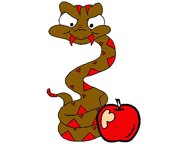 Dibujo Serpiente y manzana pintado por asael