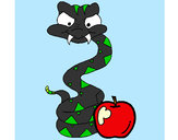 Dibujo Serpiente y manzana pintado por faiir