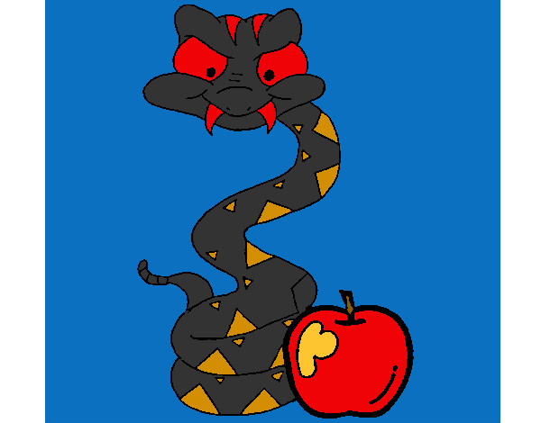 Dibujo Serpiente y manzana pintado por FEROMARIANA