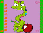Dibujo Serpiente y manzana pintado por nachatop
