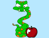 Dibujo Serpiente y manzana pintado por Saritha