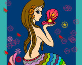 Dibujo Sirena y perla pintado por kasumi