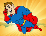 Dibujo Superhéroe volando pintado por tlacaelel