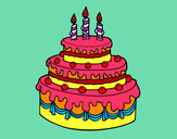 Dibujo Tarta de cumpleaños pintado por loloco