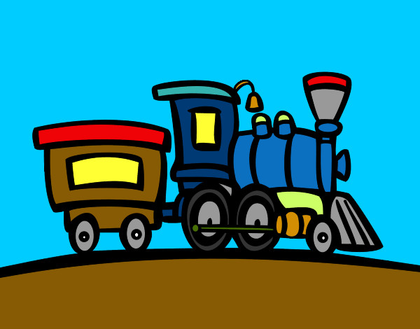 Dibujo Tren con vagón pintado por johab