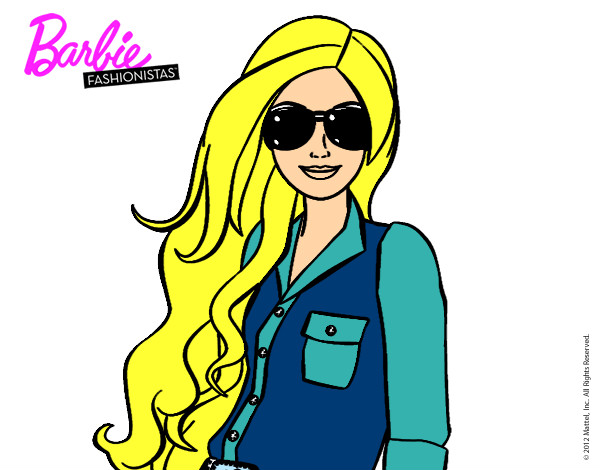 Dibujo Barbie con gafas de sol pintado por Antia2000