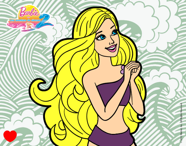 Dibujo Barbie contenta pintado por Helga