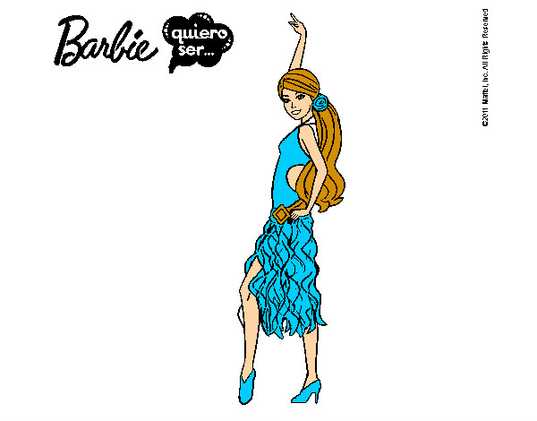 Dibujo Barbie flamenca pintado por Antia2000