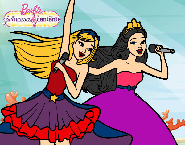 Barbie y la princesa cantando