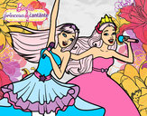 Dibujo Barbie y la princesa cantando pintado por wiwiwowu