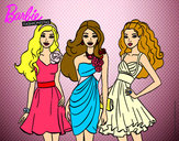 Dibujo Barbie y sus amigas vestidas de fiesta pintado por juli36