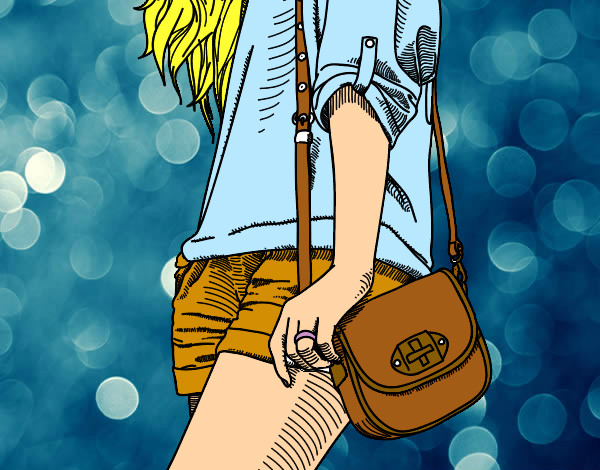 Dibujo Chica con bolso pintado por andrepeqe