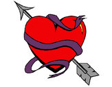 Dibujo Corazón con flecha pintado por mika2012