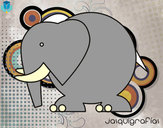 Dibujo Elefante grande pintado por poli987