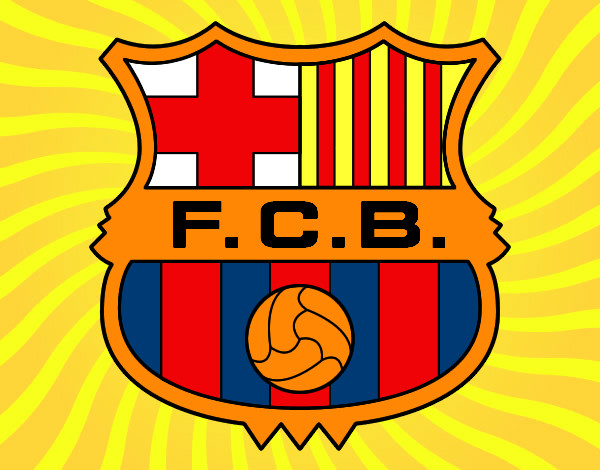 Dibujo Escudo del F.C. Barcelona pintado por meno