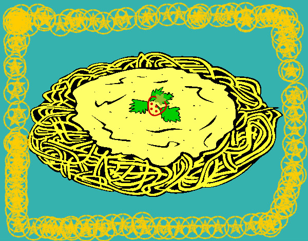 Dibujo Espaguetis con queso pintado por -_zuko-_