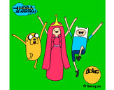 Dibujo Jake, Princesa Chicle y Finn pintado por damaris201
