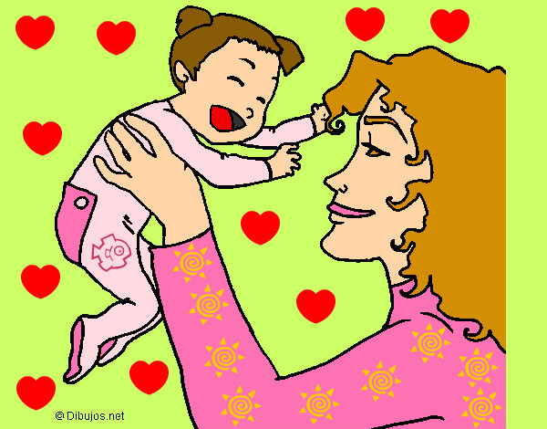Dibujo Madre con su bebe 1 pintado por desi10