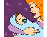 Dibujo Madre con su bebe II pintado por damaris201