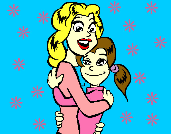 Dibujo De Mama E Hija Abrazadas Pintado Por Sirenitha En Dibujos