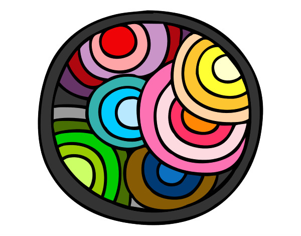 Dibujo Mandala circular pintado por melyy10