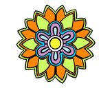 Dibujo Mándala con forma de flor weiss pintado por popet20
