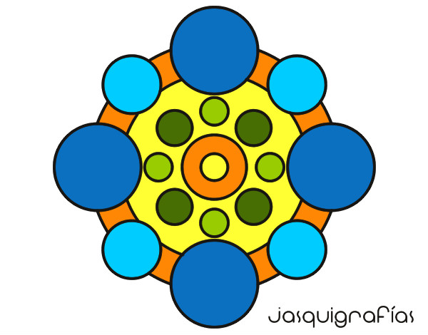 Dibujo Mandala con redondas pintado por Antia2000