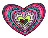 Dibujo Mandala corazón pintado por anloca