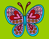 Dibujo Mandala mariposa pintado por martucha