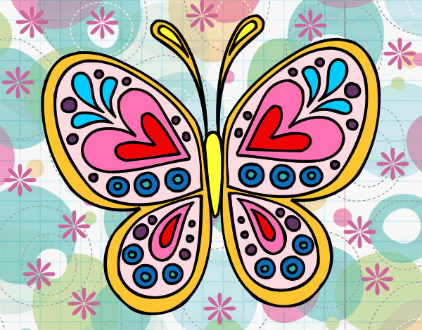 Dibujo Mandala mariposa pintado por Olisokis