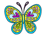 Dibujo Mandala mariposa pintado por popet20